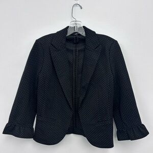 Amanda & Chelsea NWOT Black Dotted Open Front Blazer Size 6